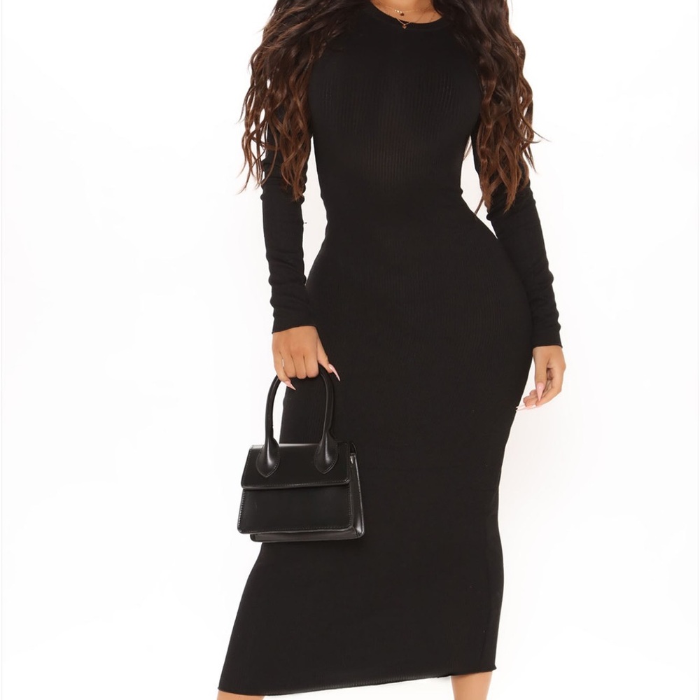 Fashion Nova Maxi Dress-Black